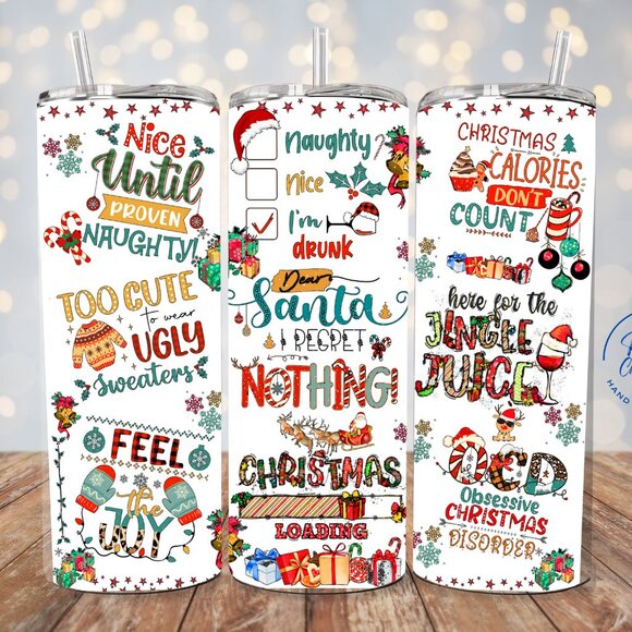 Sarcastic Christmas Tumbler,  Christmas Humor 20oz Tumbler, Festive Funny Cup - Picture 1 of 7